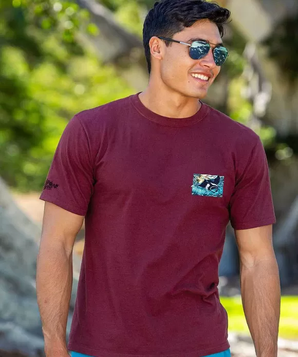 T-Shirts>Crazy Shirts Manta Watercolor - Fig Dyed Short Sleeve Crewneck T-Shirt