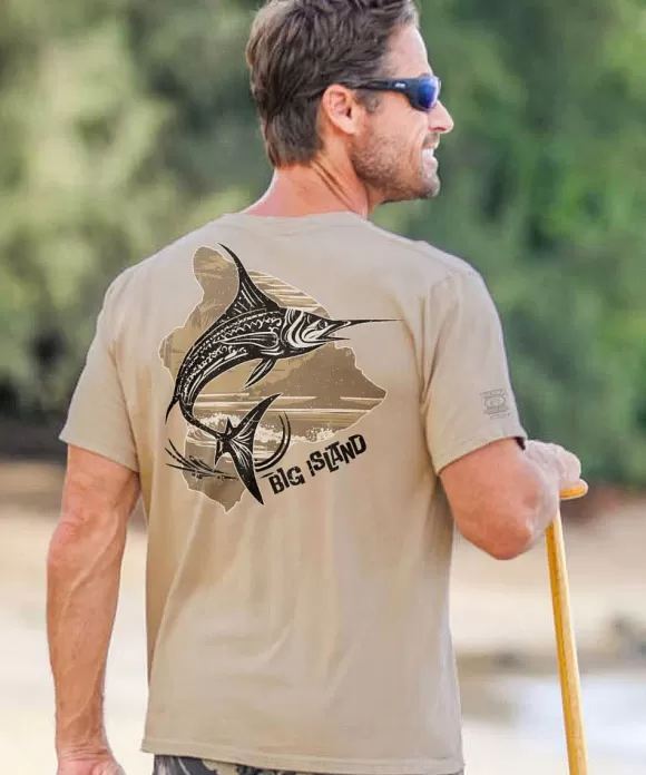 T-Shirts>Crazy Shirts Marlin Of Hawaii - Kona Coffee Dyed Short Sleeve Crewneck T-Shirt
