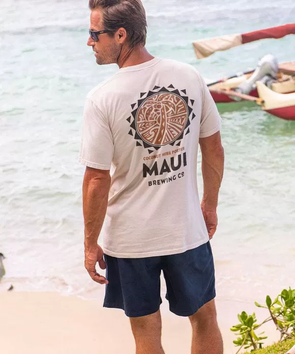 T-Shirts>Crazy Shirts Maui Brewing Co Coconut Hiwa - Coconut Dyed Short Sleeve Crewneck T-Shirt