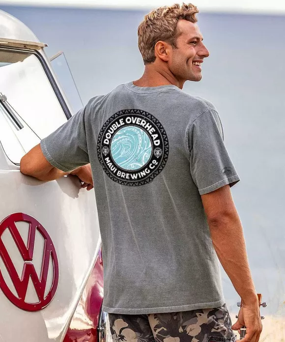 T-Shirts>Crazy Shirts Maui Brewing Co. Double Overhead - Crater Dyed® Short Sleeve Crewneck T-Shirt