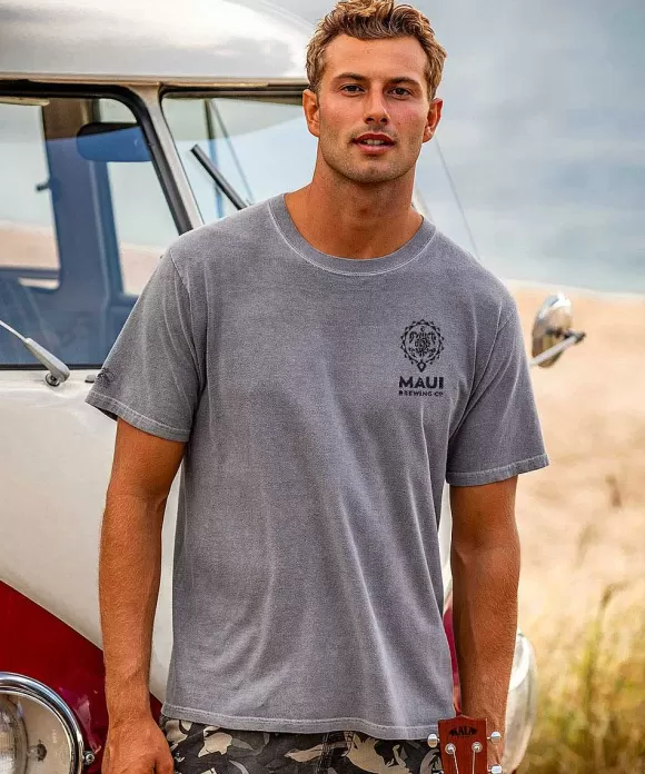 T-Shirts>Crazy Shirts Maui Brewing Co. Double Overhead - Crater Dyed® Short Sleeve Crewneck T-Shirt