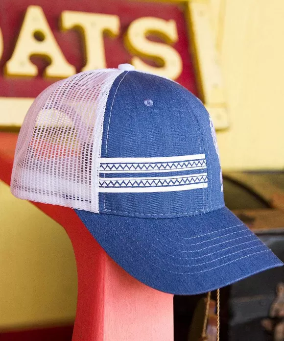 Hats>Crazy Shirts Maui Brewing Co Logo - Blue Heather Trucker Hat