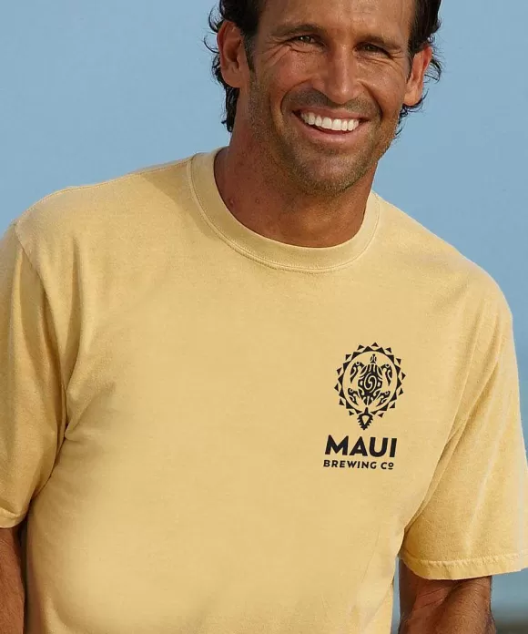 T-Shirts>Crazy Shirts Maui Brewing Co New Bikini Blonde - Beer Dyed Short Sleeve Crewneck T-Shirt
