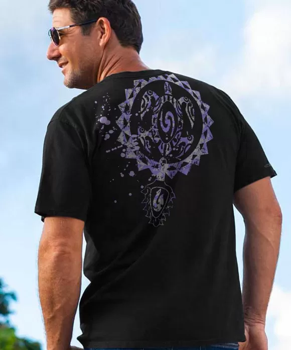 T-Shirts>Crazy Shirts Maui Brewing Co Vintage Logo Splatter - Black Short Sleeve Crewneck T-Shirt