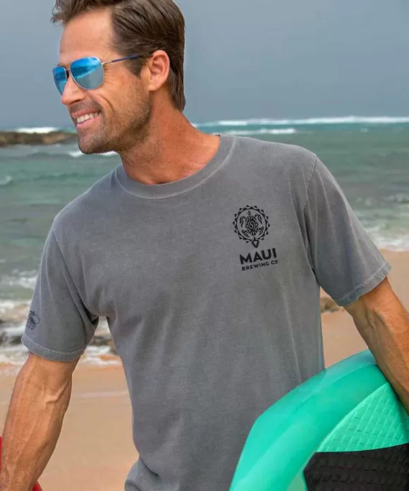 T-Shirts>Crazy Shirts Maui Brewing Co Wild Hog Stout - Crater Dyed® Short Sleeve Crewneck T-Shirt