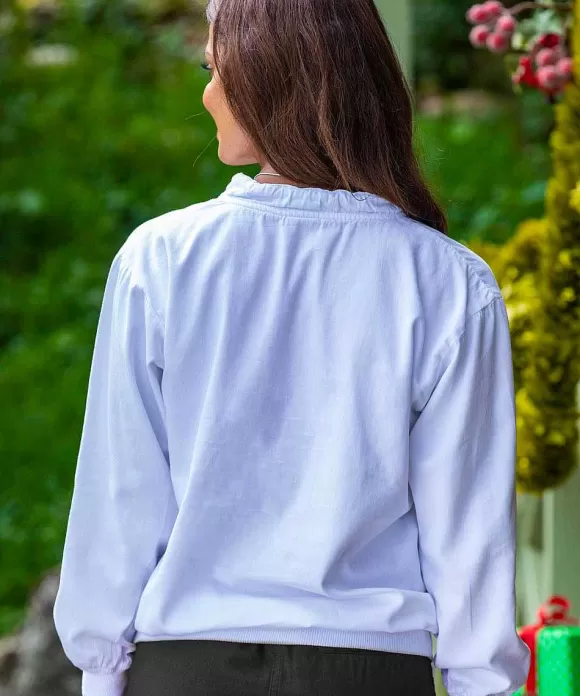 Jackets & Pullovers>Crazy Shirts Misty Monstera - White Long Sleeve Lightweight Pullover