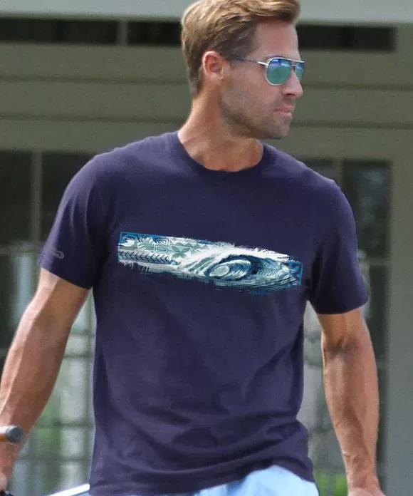T-Shirts>Crazy Shirts Ocean Soul - Indigo Short Sleeve Pima T-Shirt