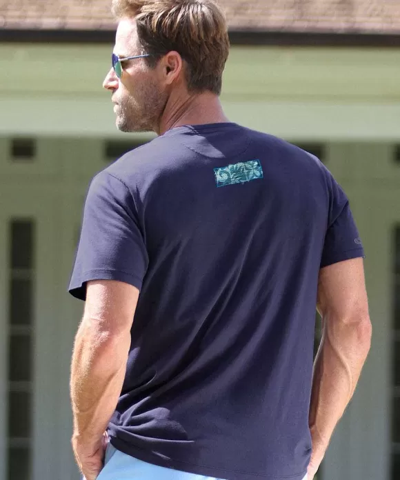 T-Shirts>Crazy Shirts Ocean Soul - Indigo Short Sleeve Pima T-Shirt
