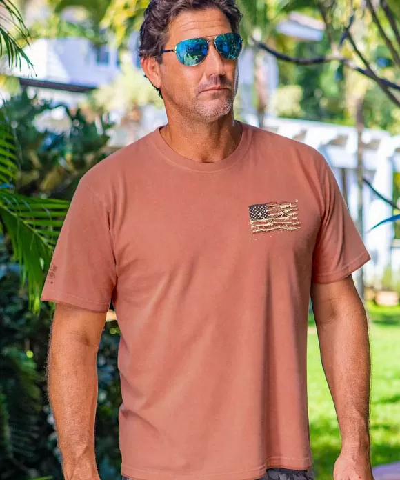 T-Shirts>Crazy Shirts Painted Flag - Chile Dyed Short Sleeve Crewneck T-Shirt