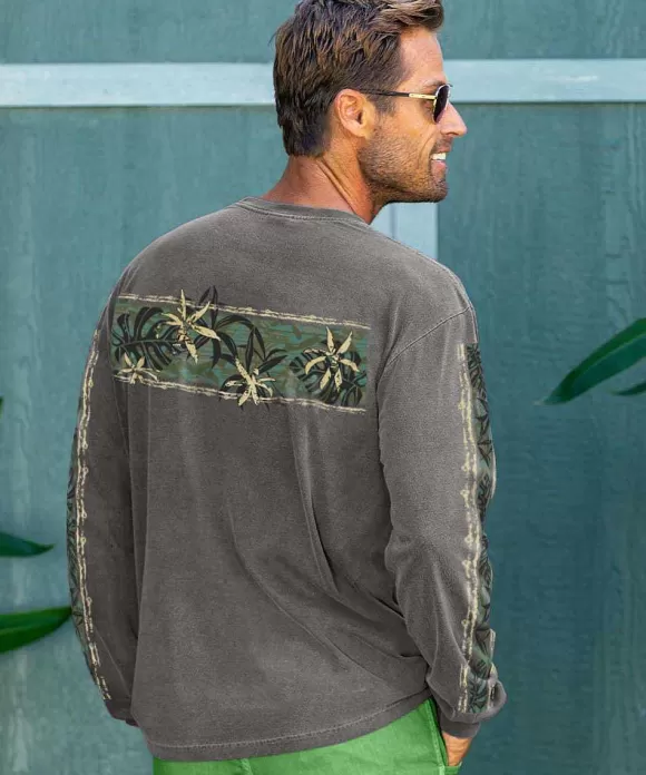 T-Shirts>Crazy Shirts Piko Band - Crater Dyed® Long Sleeve Crewneck T-Shirt