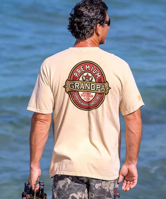 T-Shirts>Crazy Shirts Premium Grandpa - Beer Dyed Short Sleeve Crewneck T-Shirt