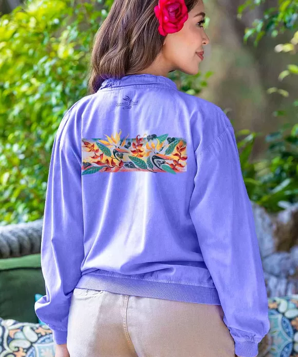 Jackets & Pullovers>Crazy Shirts Pretty Bird - Lavender Dyed Long Sleeve Lightweight Pullover