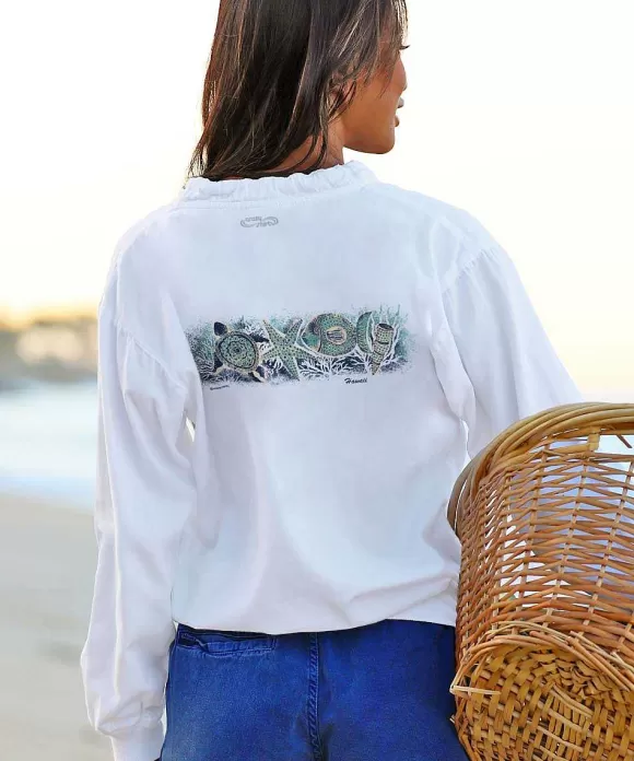 Jackets & Pullovers>Crazy Shirts Sea Band - White Long Sleeve Lightweight Pullover