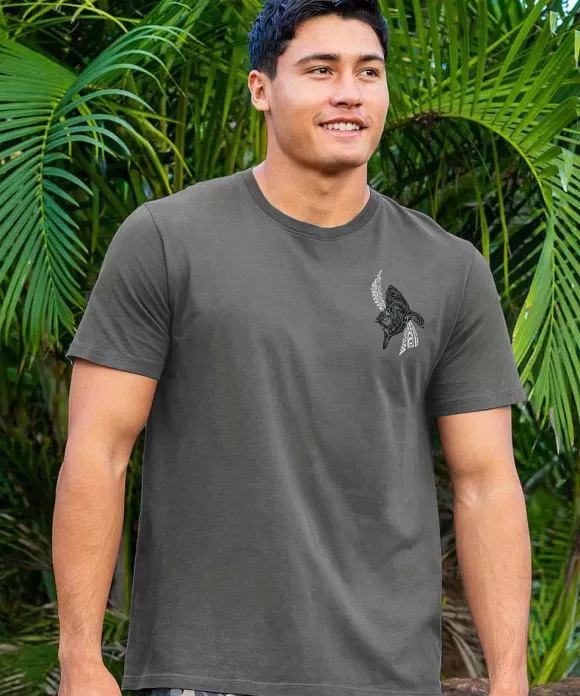 T-Shirts>Crazy Shirts Shark Wave - Smoke Short Sleeve Pima T-Shirt