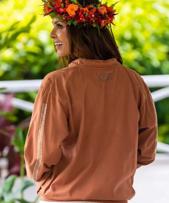 Jackets & Pullovers>Crazy Shirts Single Flower Band - Cinnamon Dyed Long Sleeve Lightweight Pullover