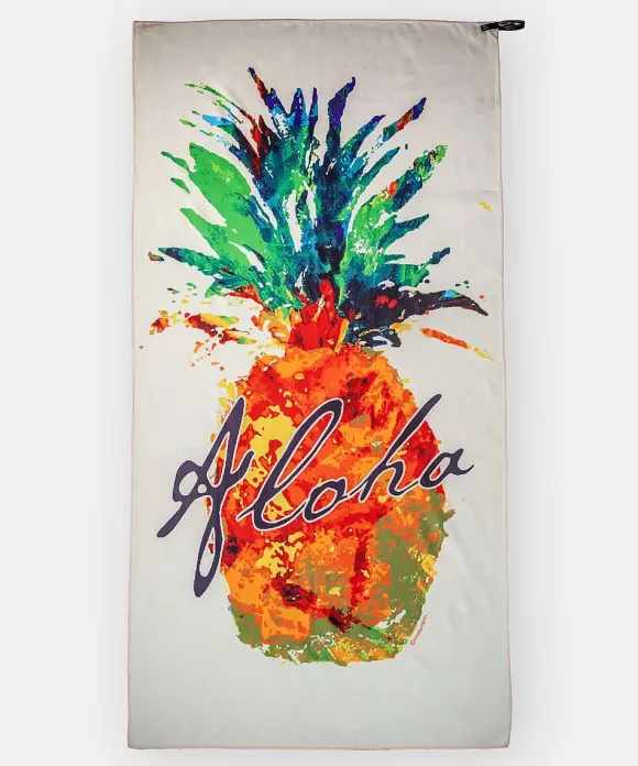 Towels>Crazy Shirts Splatter Pineapple - Microfiber Beach Towel