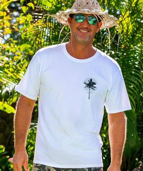 T-Shirts>Crazy Shirts Sun Wash - White Short Sleeve Crewneck T-Shirt