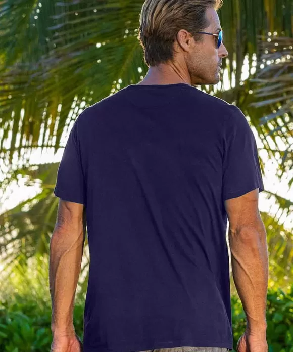 T-Shirts>Crazy Shirts Sunset Band - Indigo Short Sleeve Pima T-Shirt