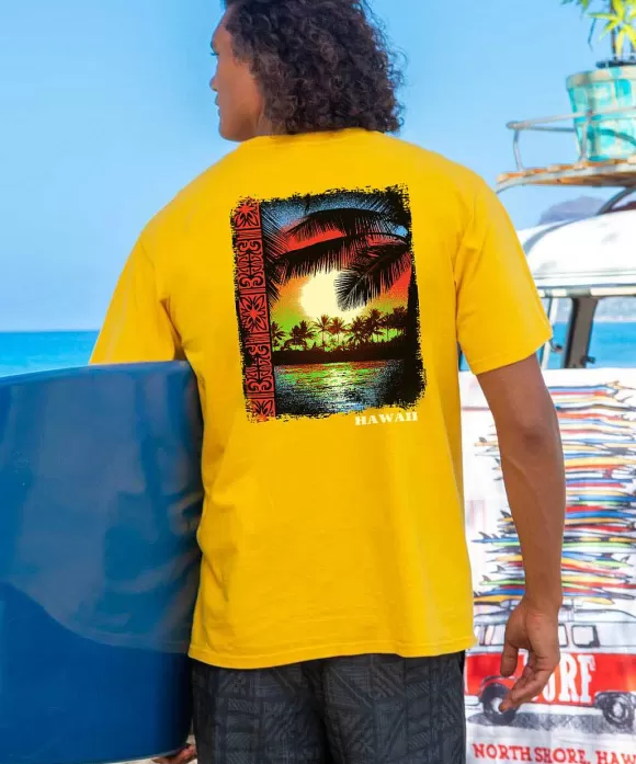 T-Shirts>Crazy Shirts Sunset Vibes - Pineapple Dyed Short Sleeve Crewneck T-Shirt