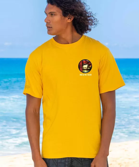 T-Shirts>Crazy Shirts Sunset Vibes - Pineapple Dyed Short Sleeve Crewneck T-Shirt