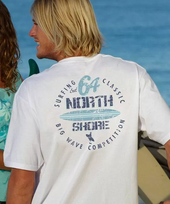 T-Shirts>Crazy Shirts Surf Competition - White Short Sleeve Crewneck T-Shirt
