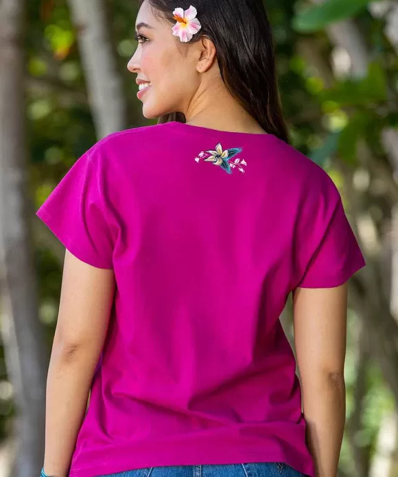 T-Shirts>Crazy Shirts The Blue Lily - Berry Short Sleeve Crewneck T-Shirt