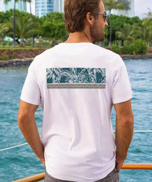 T-Shirts>Crazy Shirts Through Akaka - White Short Sleeve Pima T-Shirt