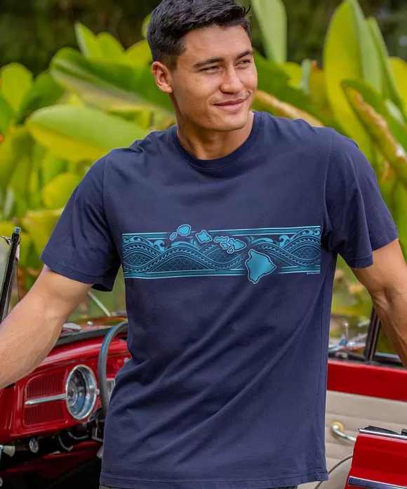 T-Shirts>Crazy Shirts Tribal Islands Band - Indigo Short Sleeve Pima T-Shirt