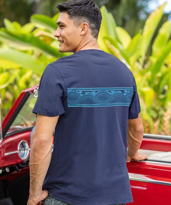 T-Shirts>Crazy Shirts Tribal Islands Band - Indigo Short Sleeve Pima T-Shirt
