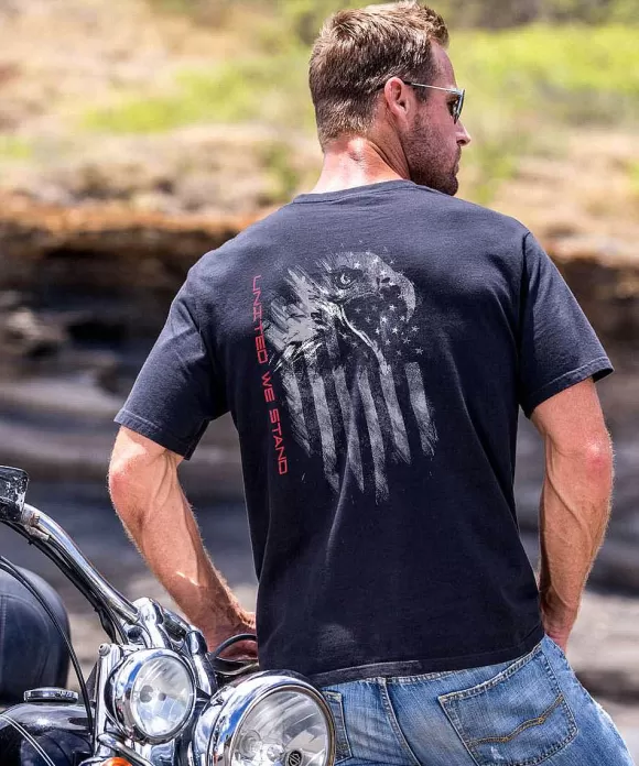 T-Shirts>Crazy Shirts United Eagle - Black Short Sleeve Crewneck T-Shirt