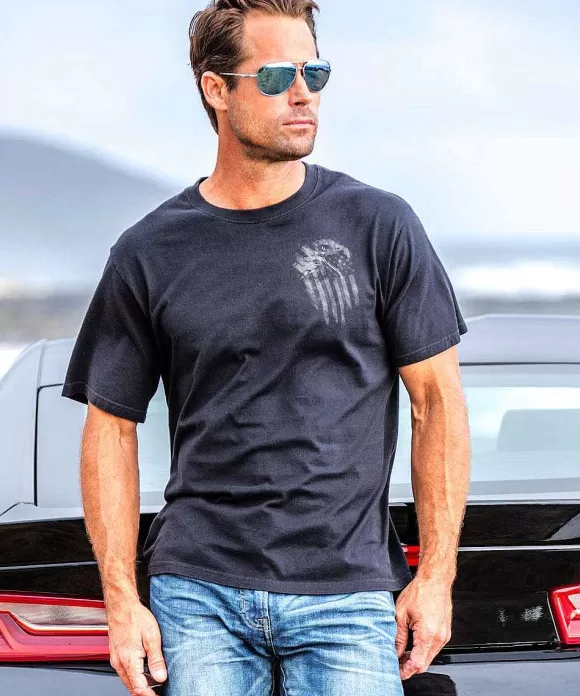 T-Shirts>Crazy Shirts United Eagle - Black Short Sleeve Crewneck T-Shirt