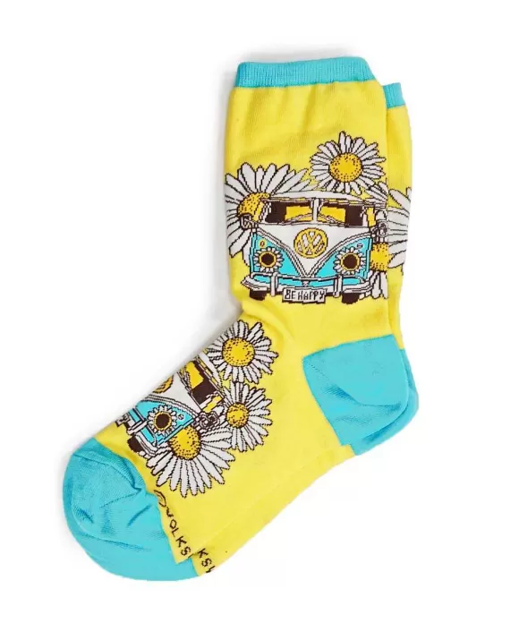 Socks>Crazy Shirts Volkswagen Be Happy - Graphic Cotton Crew Socks