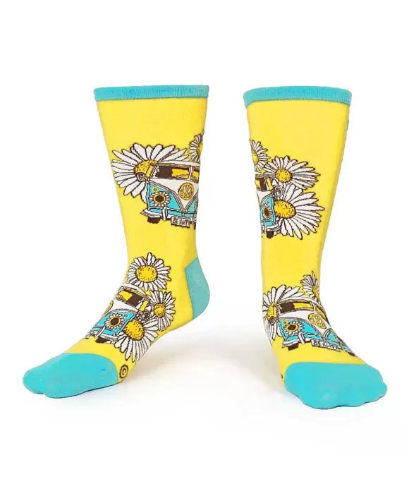 Socks>Crazy Shirts Volkswagen Be Happy - Graphic Cotton Crew Socks