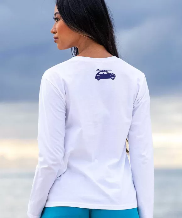 T-Shirts>Crazy Shirts Volkswagen Buggy Fun - White Long Sleeve Crewneck T-Shirt