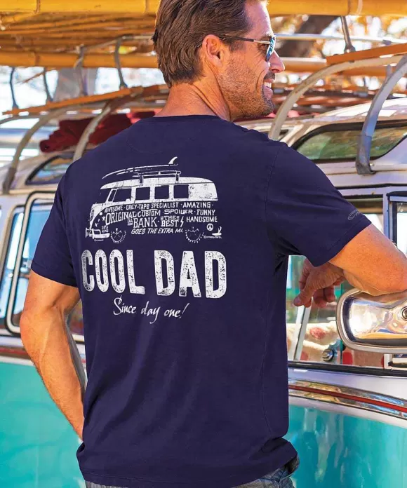 T-Shirts>Crazy Shirts Volkswagen Cool Dad - Indigo Short Sleeve Pima T-Shirt