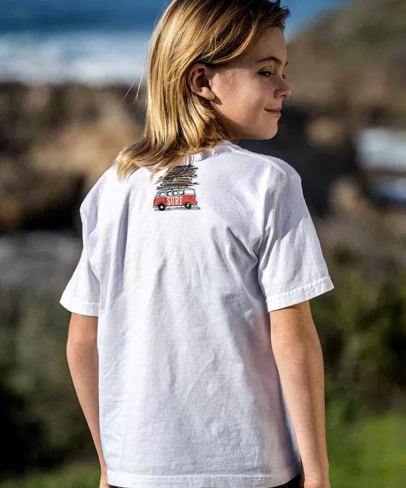T-Shirts>Crazy Shirts Volkswagen Surfmobile - White Short Sleeve Crewneck T-Shirt