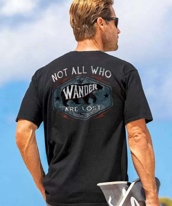 T-Shirts>Crazy Shirts Wander - Black Short Sleeve Crewneck T-Shirt