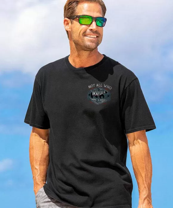 T-Shirts>Crazy Shirts Wander - Black Short Sleeve Crewneck T-Shirt