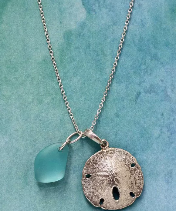 Jewelry>Crazy Shirts Wyland® Sand Dollar W/Glass Bead - Necklace